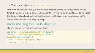 How to Properly Distribute JSON Data into Two Divs Based on Index in JavaScript