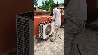 how to clean the air conditioner outdoor unit #best #shorts #yt #automobile #iti #tecnician #diy