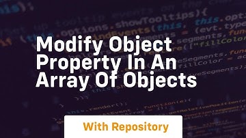 modify object property in an array of objects