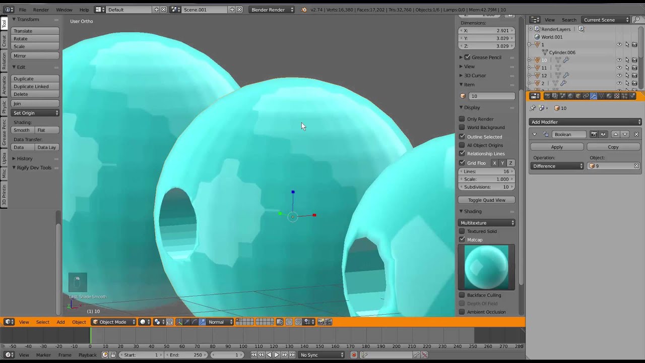 TUTORIAL BLENDER ESPAÑOL: Como hacer un hoyo (Avanzado) - YouTube