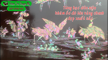 Tùng hạc diên niên kích thước 160x80 khảm ốc đỏ lửa vàng chanh - 0976789260