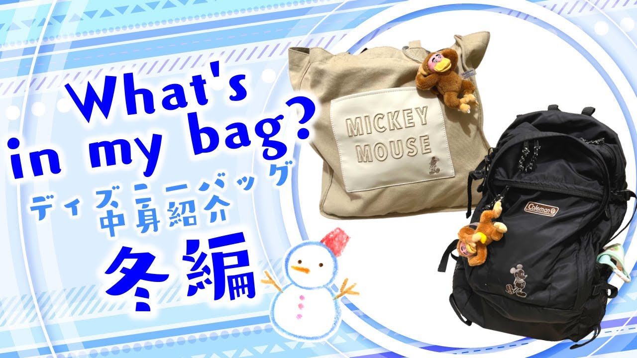冬のディズニーバッグの中身大公開〜！【What's in my bag?】