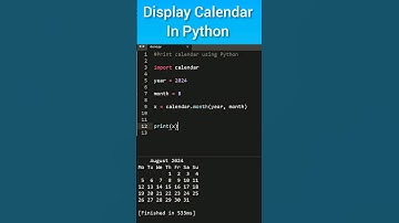 Display calendar using Python #python #progamming