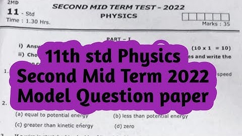 Class 11|Physics|second mid term exam |November 2022|model question paper -1|@hightech1984