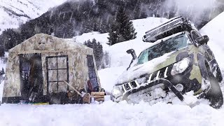 WARM NEW YEAR'S TENT CAMP WITH STOVE DURING A SEVERE SNOW STORM! (WE WERE TRAPPED)