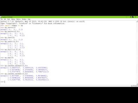 Numpy in Python Programming | Part-2 | special Special Arrays: Zero, constant, ones, random.