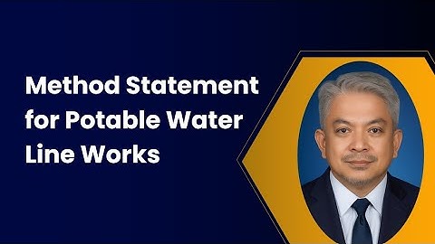 QA/QC | Method Statement for Potable Water Line Works