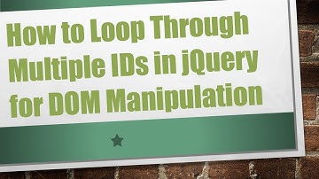 How to Loop Through Multiple IDs in jQuery for DOM Manipulation