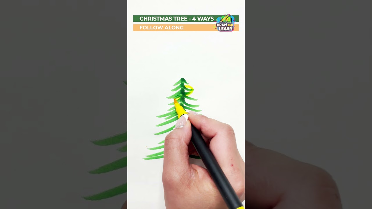 🎄 Draw Christmas Tree 4 Ways! 🎄 SUPER EASY  