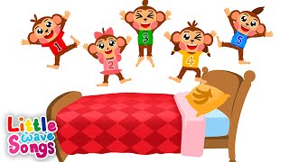 Five Little Monkey Jumping On The Bed + More Nursery Rhymes  | Little Wave Songs - Baby Coco