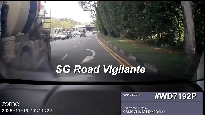 19nov2025  adam road to pie #WD7192P cement truck changing lane without due care & hit camcar