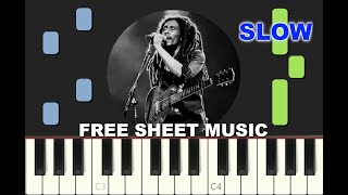 SLOW piano tutorial "JAMMIN" by Bob Marley, with free sheet music (pdf)