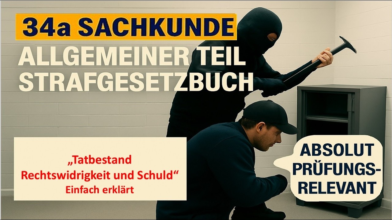 34a Sachkunde Strafrecht Tatbestand - Rechtswidrigkeit und Schuld einfach erklärt