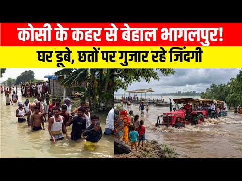 कोसी के कहर से बेहाल भागलपुर! घर डूबे, छतों पर गुजार रहे जिंदगी ..