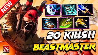 Dota 2 BEASTMASTER Gameplay | (x20 Kills) Beastmaster DOTA 2 Carry Build Pro Gameplay Guide 7.41