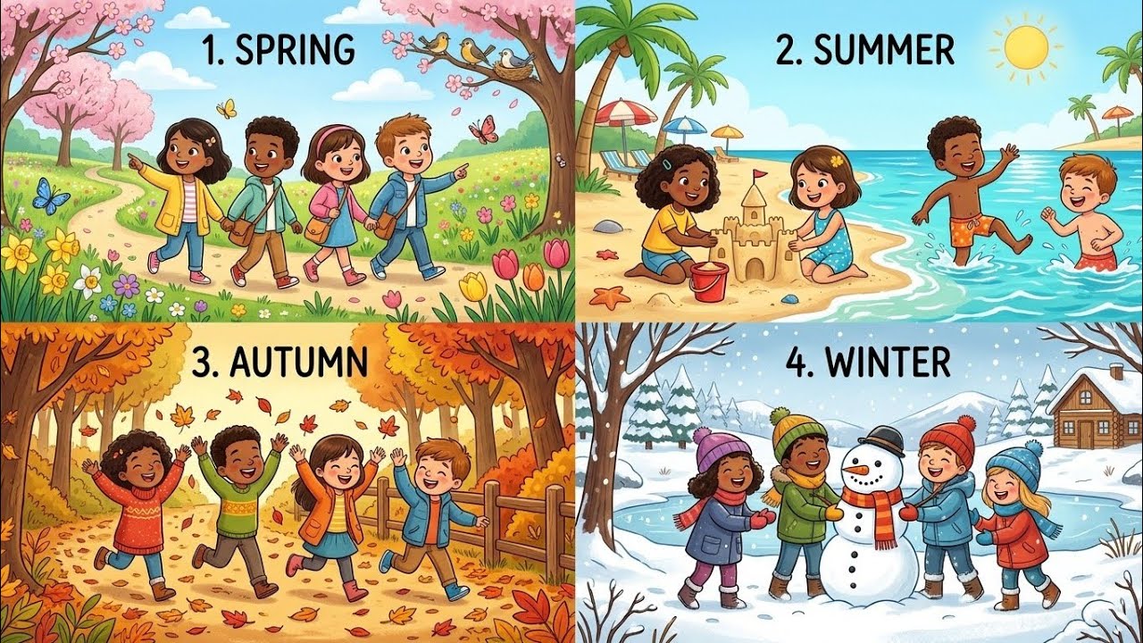 Learn Seasons for Kids 🌸☀️🍂 ️ | Spring Summer Autumn Winter Song* - YouTube