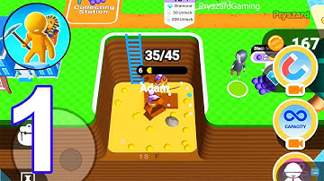 Dig Deep Idle - Gameplay Walkthrough Part 1 Level 1-2 Stickman Dig Deep Mine (Android Gameplay)