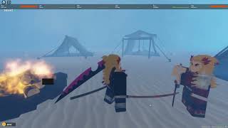 Flame breathing with sound sword? (demon fall)