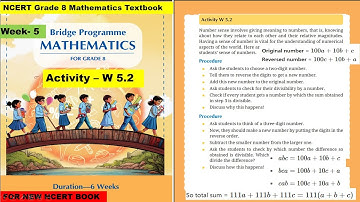 Class 8 Maths Bridge Program | W 5.2 | Activity 2 for Week 5 | 8th Class NCERT New Maths Book