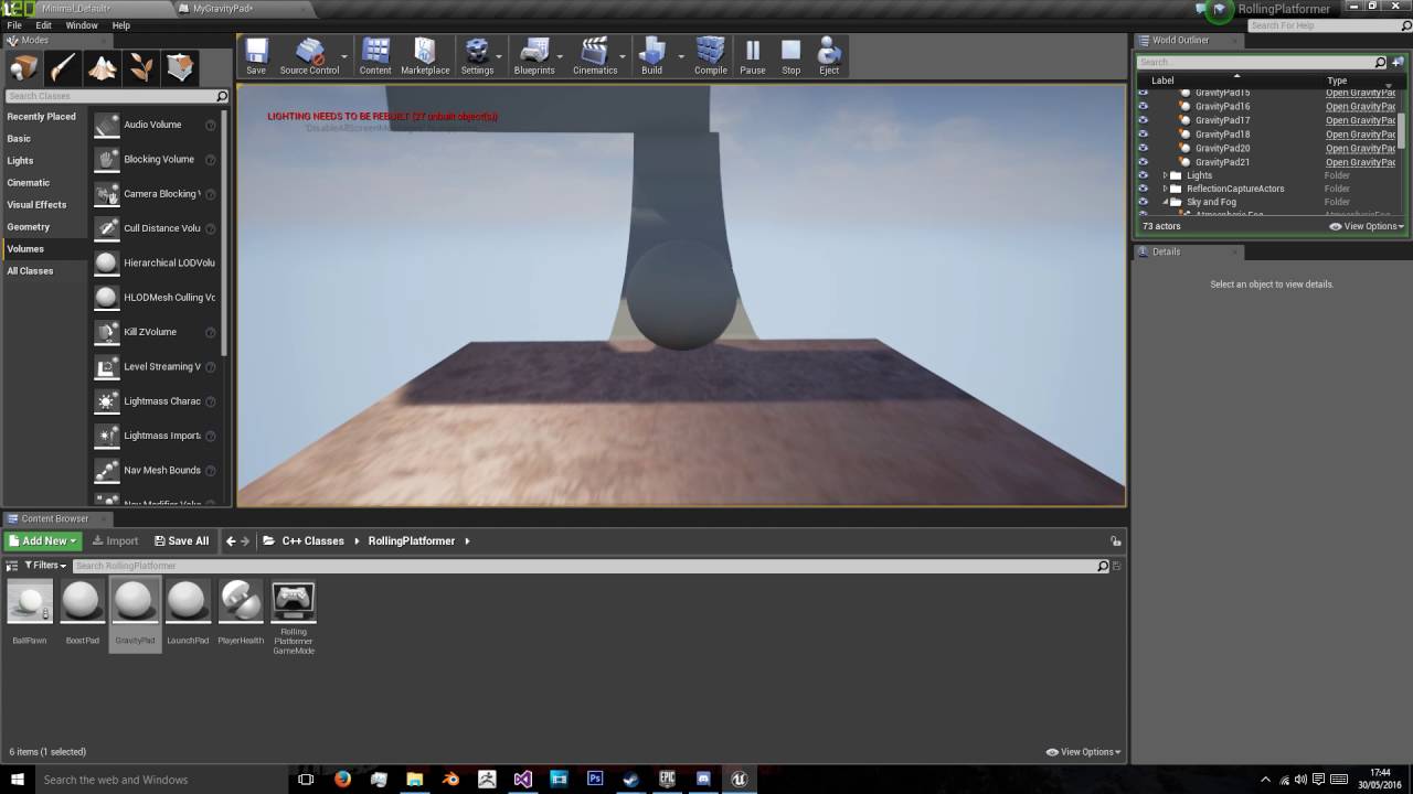 UE4 - Phsyics Ball Platformer Dev Log 2