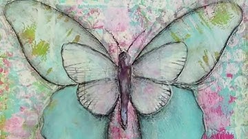 Mixed media tutorial. Create this butterfly mixed media with me.