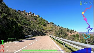 25 minute Uphill Indoor Cycling Workout Spain Telemetry Display 4K Video