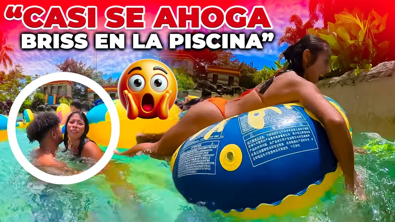 😱 ¡BRISS CASI SE AHOGA! Momento DIVERTIDO en la piscina de olas 🌊🤣