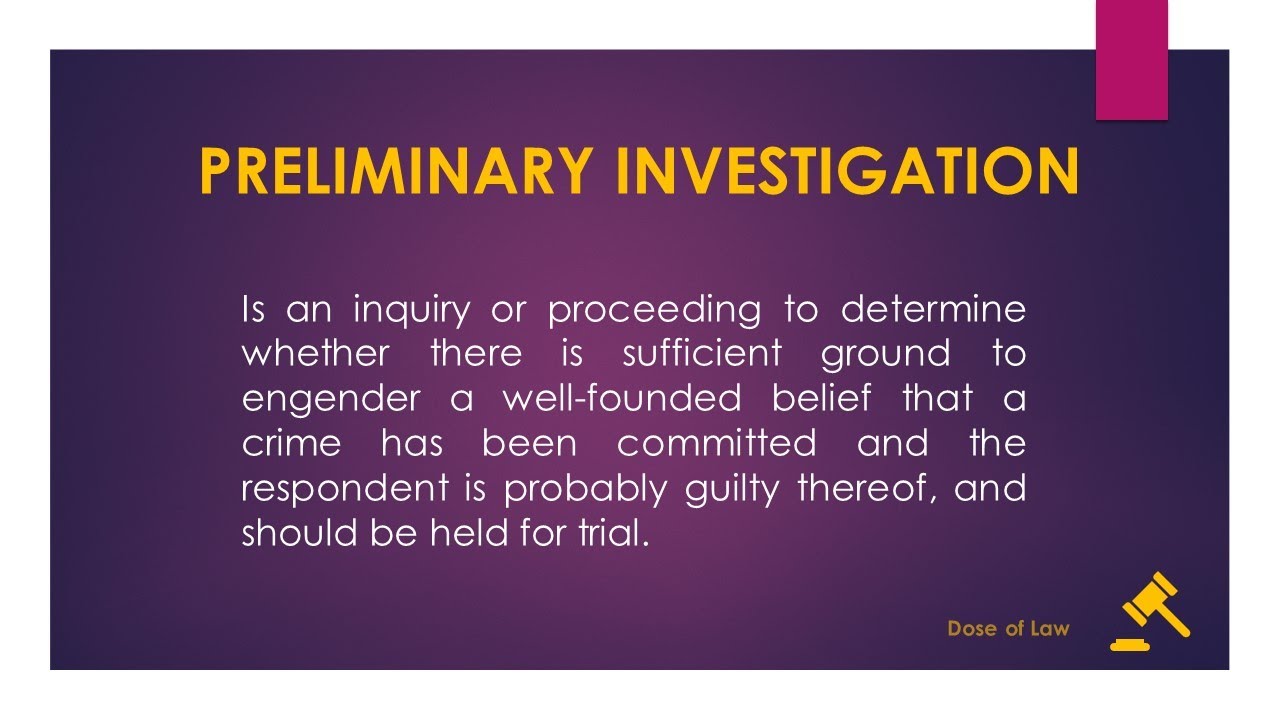 Preliminary investigation vs inquest proceedings youtube