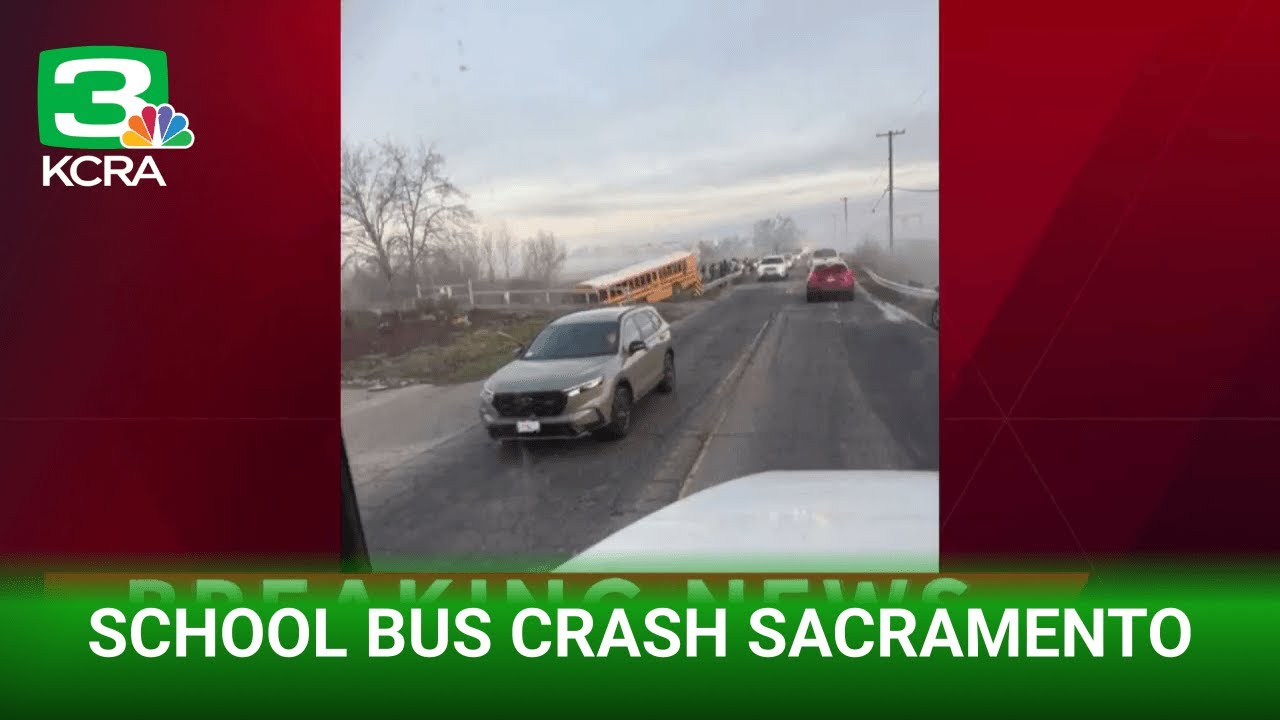 School bus crashes into creek in Sacramento - YouTube
