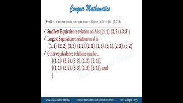 Maximum Number of Equivalence Relations on a Set with 3 Elements - Class 12 Mathematics - XII-R&F-8