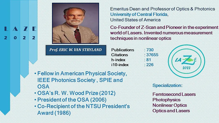 LAZE 2022-Lecture-VI- Prof.E.Van Stryland