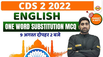 ENGLISH FOR CDS 2 2022 | ENGLISH CLASS | ONE WORD SUBSTITUTION | MCQ | CDS 2022 ENGLISH | NITIN SIR