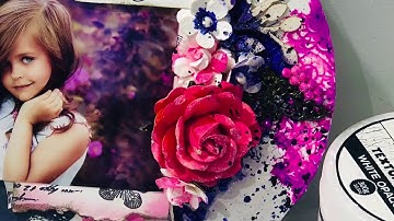 DIY How to make mixed media layout| Step by step video tutorial  | Mixed Media for Beginners