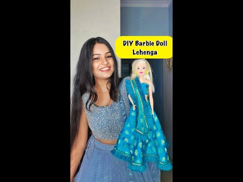 DIY Barbie Doll Lehenga 😱 #crafteraditi #youtubepartner #shorts #diy #barbiedoll Crafter Aditi