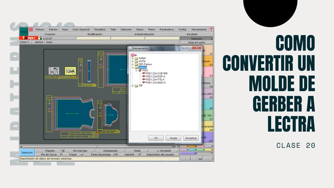 CURSO GERBER ACCUMARK #20 | COMO CONVERTIR UN MOLDE GERBER ACCUMARK A ...