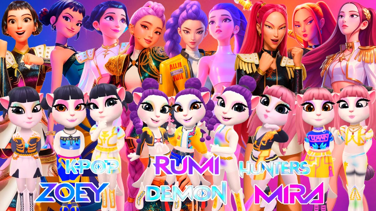 😈🎵 My Talking Angela'm 2 😻 || K - POP DEMON HUNTERS || New Cosplay || Makeover 🔥✨