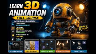 Learn 3D Animation Full Course | Texturing, Lighting &amp; Photoshop Basics (Step-by-Step Tutorial)