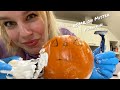 [ASMR] Beard shaving on Mister Pumpkin 🎃 🪒  (Gloves, razors sounds)
