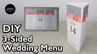 DIY 3-sided Wedding Menu | Tri-menu, Wedding Invitations DIY 3-sided Wedding Menu | Tri-menu, Wedding Invitations