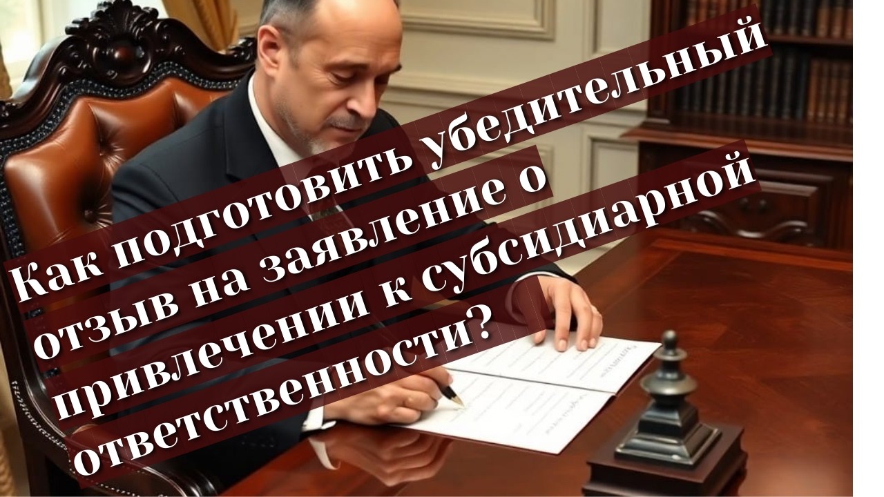 Отзыв в арбитражный суд на заявление о привлечении к субсидиарной ответственности