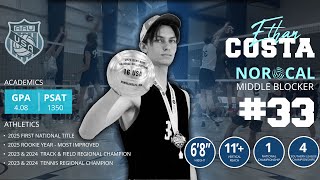 Ethan Costa 6’8” NorCal 17-1 League 3 Highlights / Recruitment Video c/o 2026 Middle Blocker