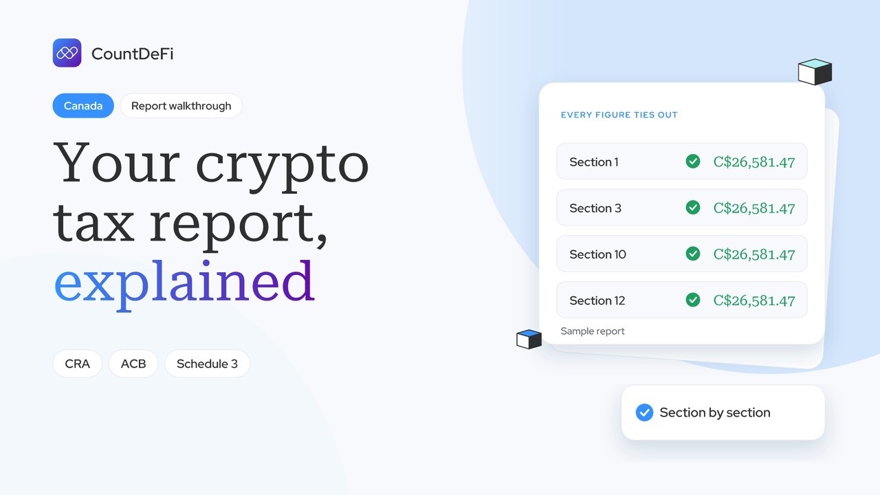 Crypto Tax Canada: Your CRA Crypto Tax Report Explained, ACB and Schedule 3 | CountDeFi