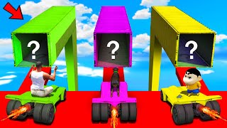 SHINCHAN AND FRANKLIN TRIED THE IMPOSSIBLE TRIPLE CONTAINERS PRIZE PARKOUR CHALLENGE GTA 5 screenshot 4