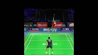 Forehand Straight Smash Brian Yang vs Li Shi Feng #badminton#sports #shorts #羽毛球  #badmintonlovers