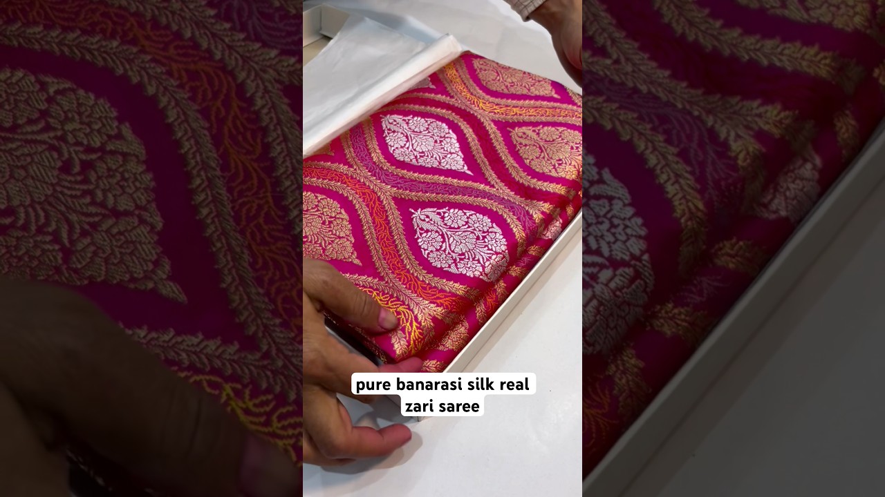 a very beautiful saree pure banarasi silk real zari rangkat sarees 