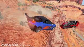 Cliff Drops Car Crashes #17   BeamNG Drive   CRASHdriven