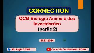 QCM Biologie Animale des Invertébrées (Vidéo 2) screenshot 3