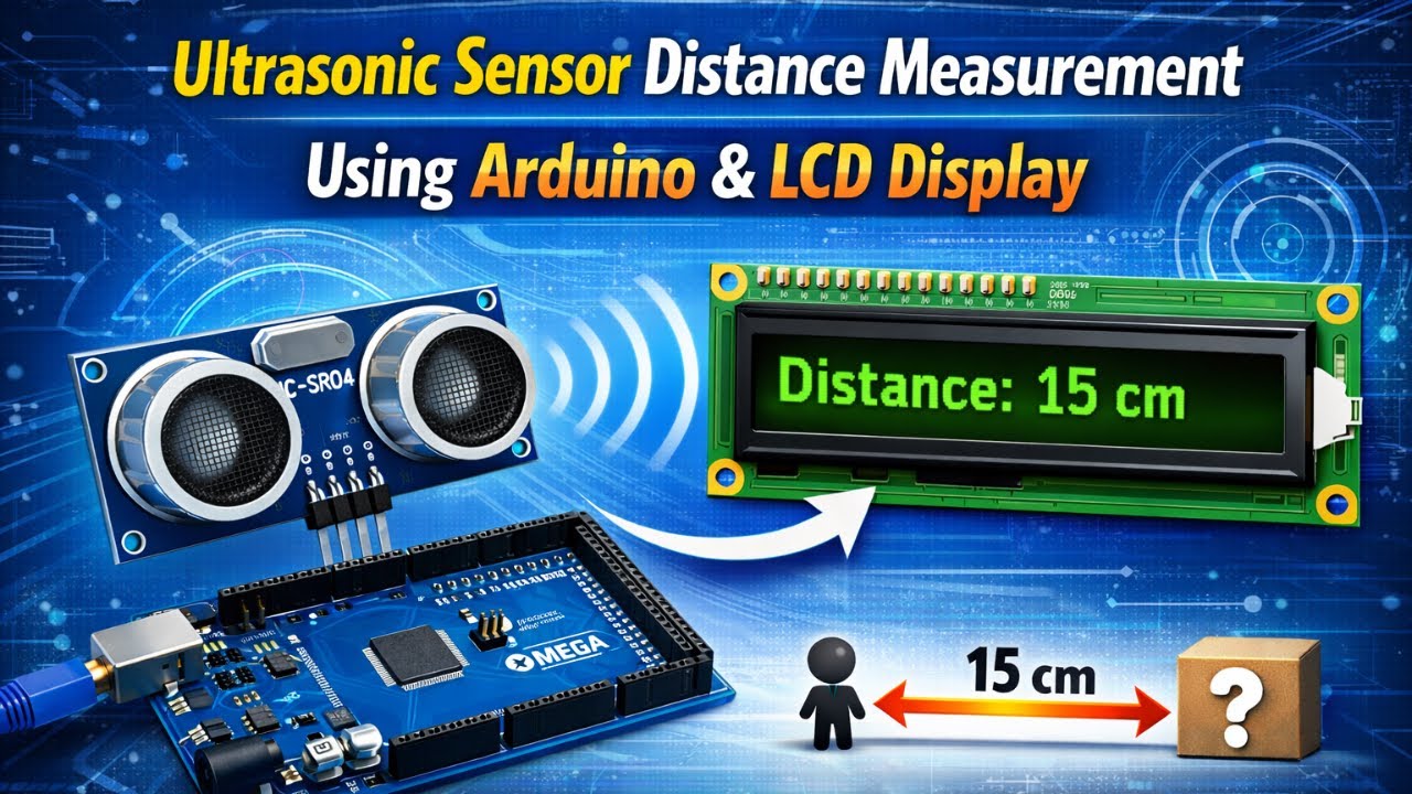 Ultrasonic Sensor Distance Measurement Using Arduino & LCD Display
