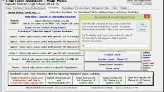 Timetable Assistant Snippet Import Master Schedule - Special 6th character