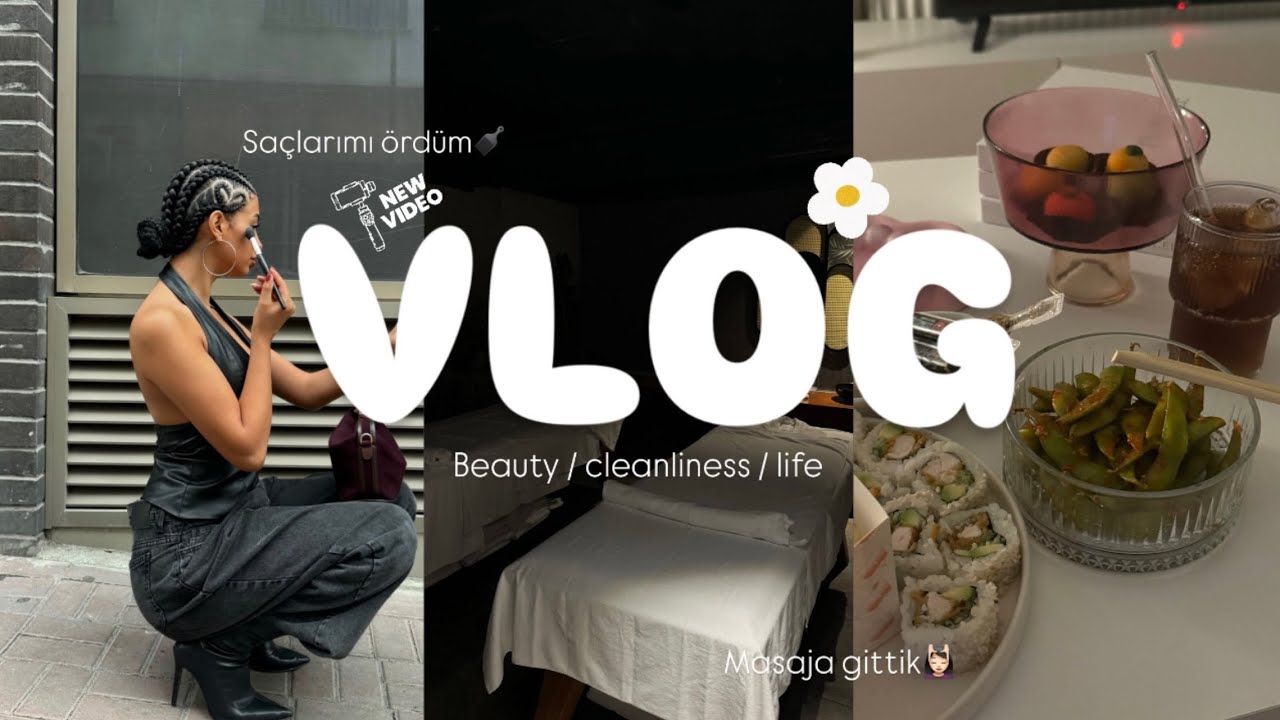 VLOG: Saçlarımı ördüm🌸 kız arkadaşım ile masaja gittik/ Temizlik/ mini kargo açıyoruz 📦